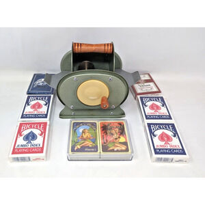 Vintage Nestor Johnson Model 5-p Card Shuffler with 8 new decks